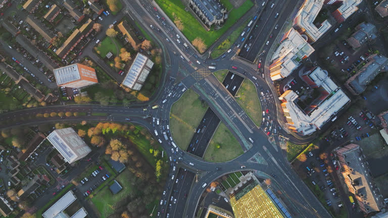 aerial view of a complex urban roundabout city of united kin 1