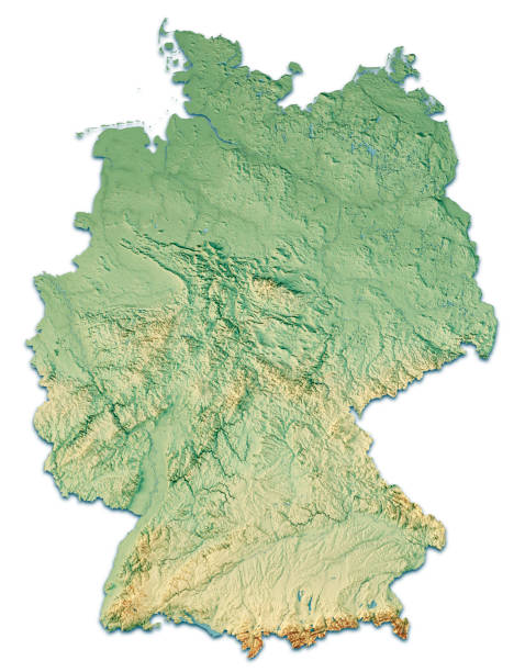 germany 3d render topographic map color isolated 6