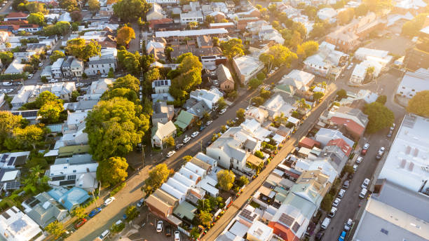 aerial view over suburban newcastle australia2076760409