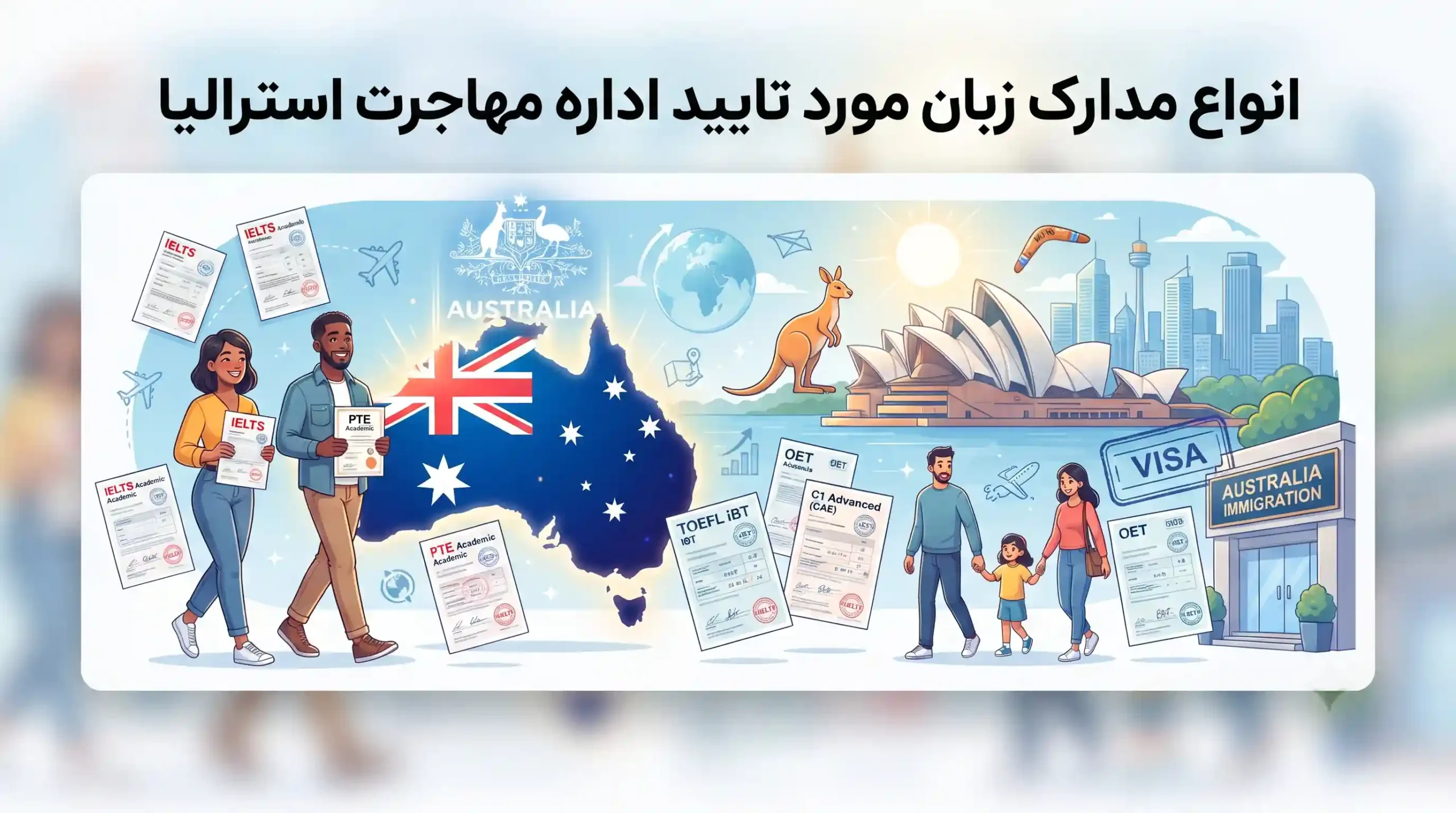 📜 انواع مدارک زبان مورد تایید اداره مهاجرت استرالیا