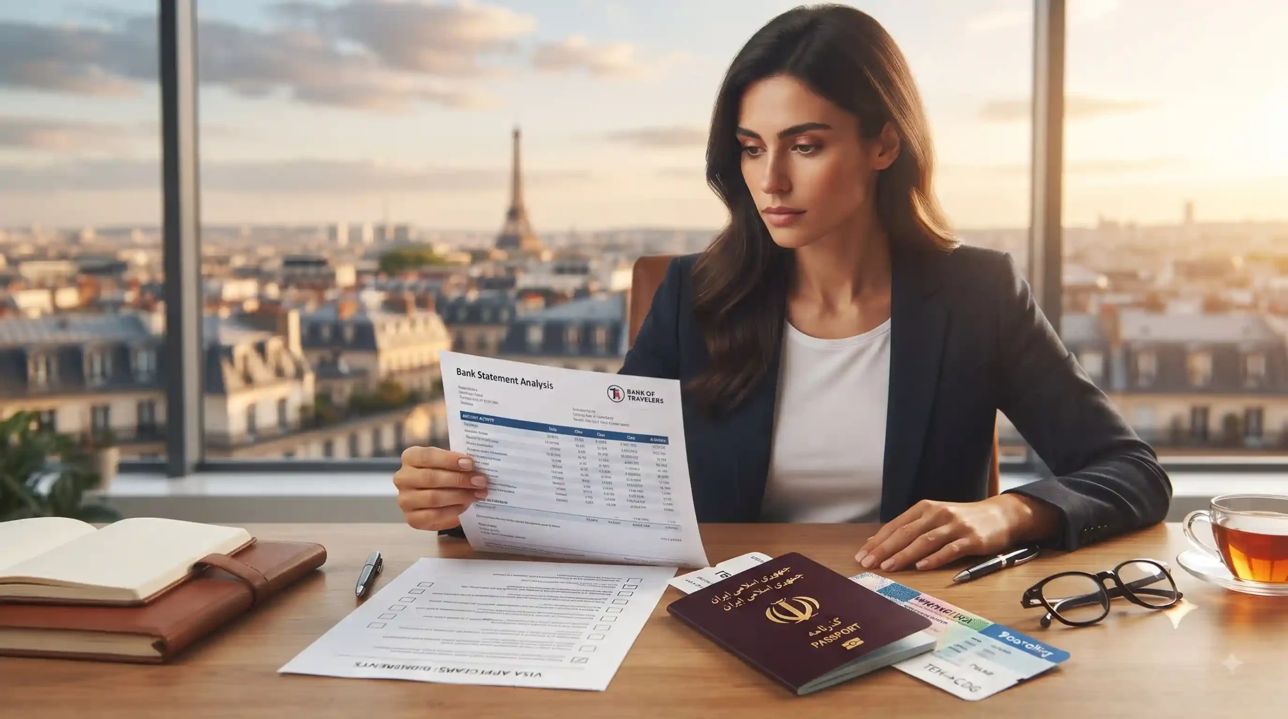 💼 تحلیل تمکن مالی و گردش حساب بانکی برای ویزا
